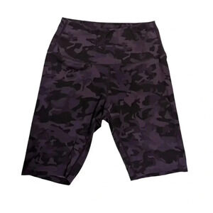 AJISAI Biker Shorts for Women High Waisted Yoga Workout Black and Grey Tie Dye S